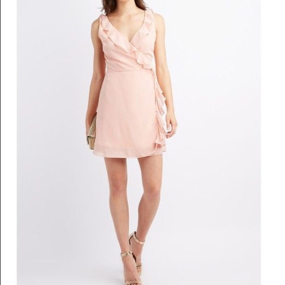 Short Ruffle Wrap Cocktail Bridesmaid Party Dress
